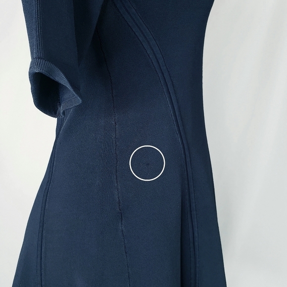 A.L.C Shelby Seamed Raglan Fit and Flare Dress Navy - Picture 14 of 14